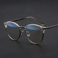 Vintage Eyewear Glasses Frame Clear Glasses Half Frame Metal Eyeglasses Optical Glasses Frame Students Fake Glasses