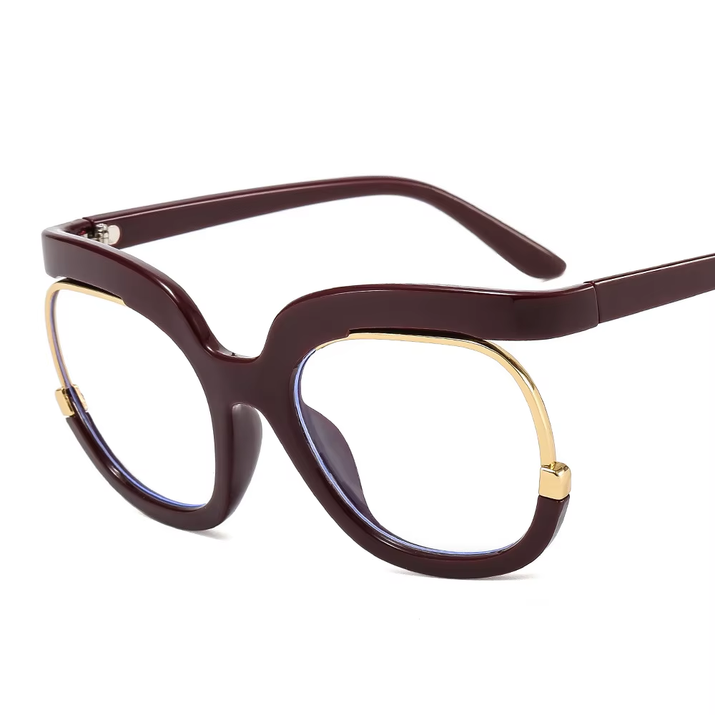 Round Amber Glasses Frame Luxurious Luxury Designer Glasses UV400 Prescription Glasses Unisex Trend anti Blue Light Glasses