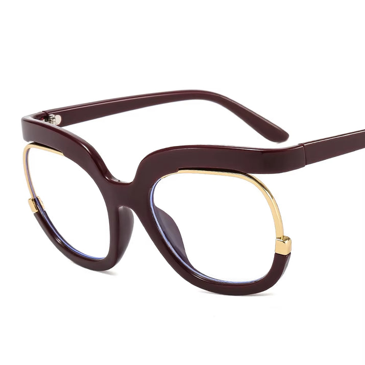Round Amber Glasses Frame Luxurious Luxury Designer Glasses UV400 Prescription Glasses Unisex Trend anti Blue Light Glasses