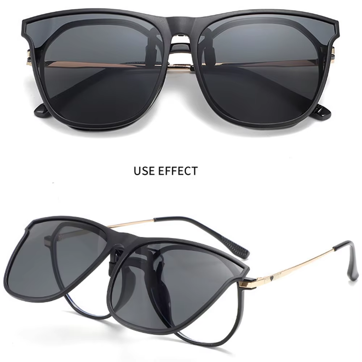 Polarized Clip on Sunglasses Men Car Driver Goggles UV400 Sun Glasses anti Glare Vintage Square Glasses