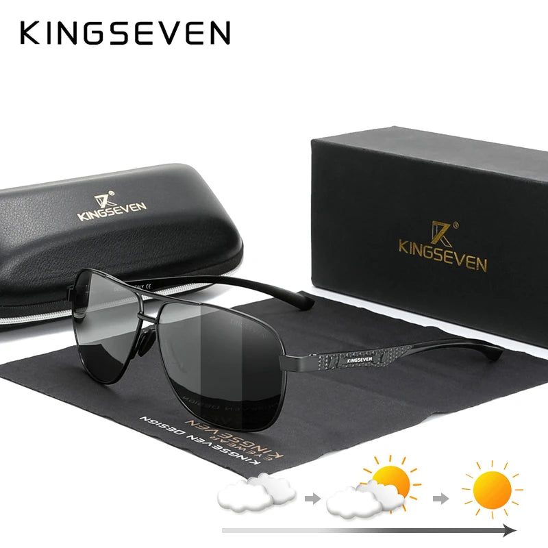 Polarized Aluminum Sunglasses Men UV400 HD Lens Pilot Eye Protection Photochromic Glasses Women Night Vision Eyewear
