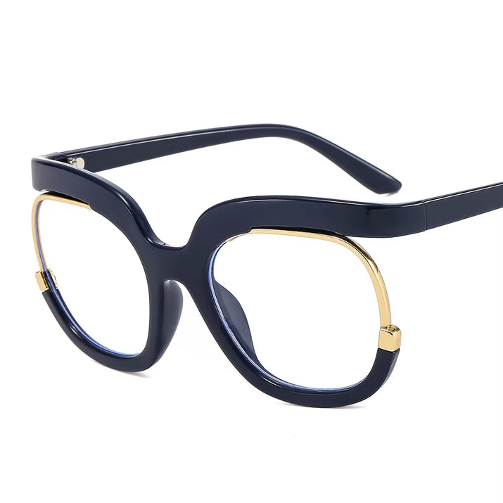 Round Amber Glasses Frame Luxurious Luxury Designer Glasses UV400 Prescription Glasses Unisex Trend anti Blue Light Glasses