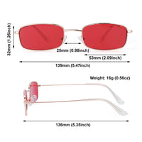 UV400 Classic Retro Metal Rectangle Sunglasses Unisex Vintage Design Lens Sun Glasses Small Oval Glasses Eyewear for Women Men