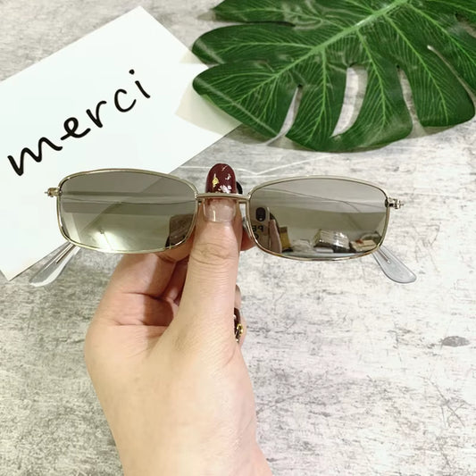 UV400 Classic Retro Metal Rectangle Sunglasses Unisex Vintage Design Lens Sun Glasses Small Oval Glasses Eyewear for Women Men