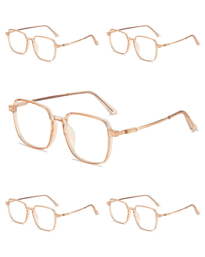 5PCS anti Radiation Large Frame Glasses Shades for Woman Man Transition Eyeglasses Korean Replaceable Lens Women