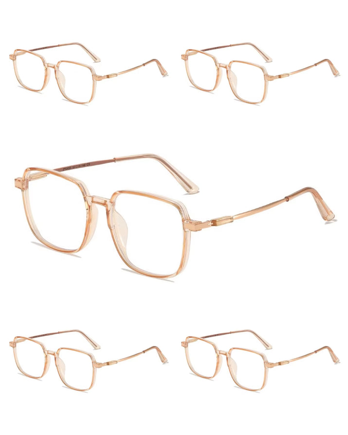 5PCS anti Radiation Large Frame Glasses Shades for Woman Man Transition Eyeglasses Korean Replaceable Lens Women