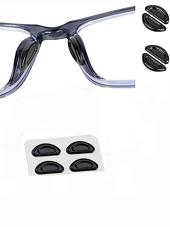 5Pairs Eyeglasses anti Slip Nose Pads Soft Silicone Adhesive Glasses Nose Pads for Plastic Frame Glasses Sunglasses(Black/White)