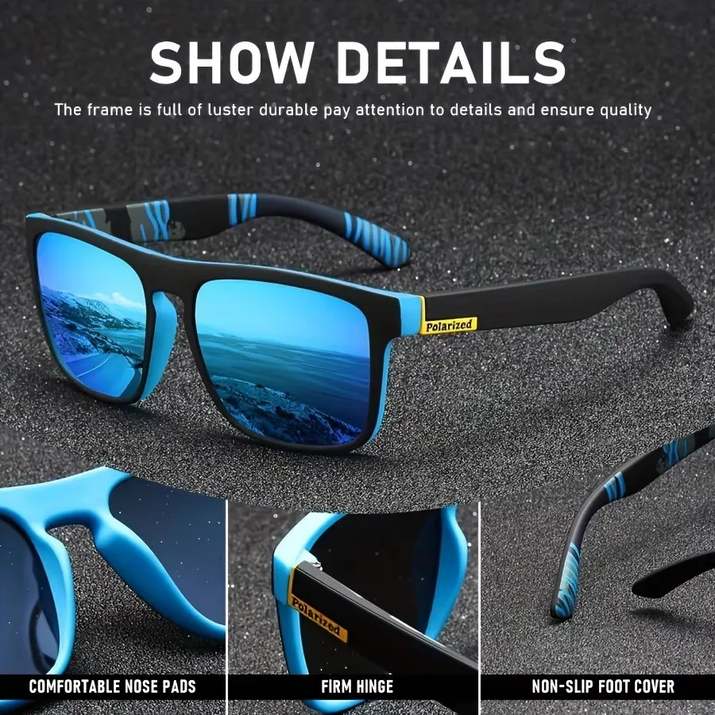 Fashion Vintage Square Polarized Sunglasses Men Women Driving Fishing Luxury Brand Designer Sun Glasses Driver'S Eyewear UV400