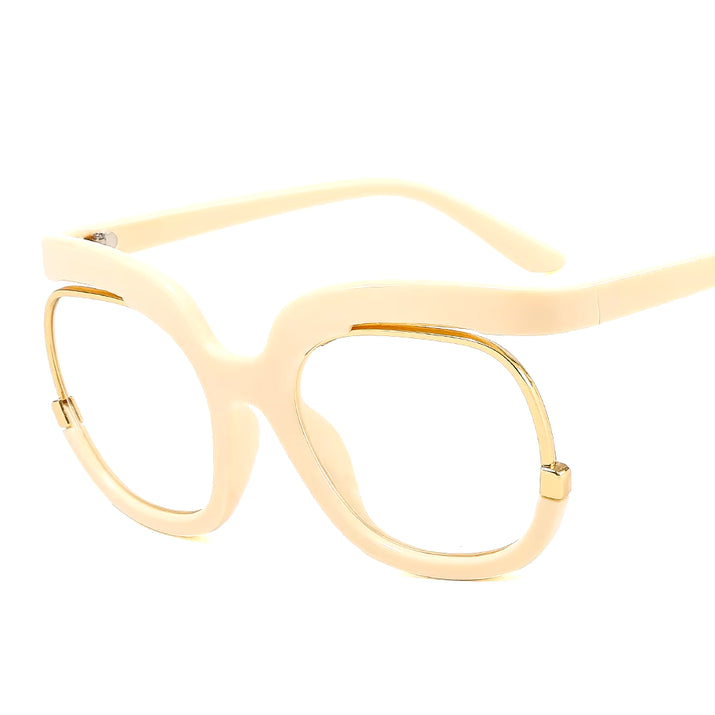 Round Amber Glasses Frame Luxurious Luxury Designer Glasses UV400 Prescription Glasses Unisex Trend anti Blue Light Glasses