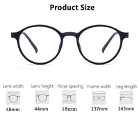 Ultralight Titanium Alloy TR90 Reading Glasses for Men and Women Retro round anti Blue Light Presbyopia Glasses 0 +100 +150 +250