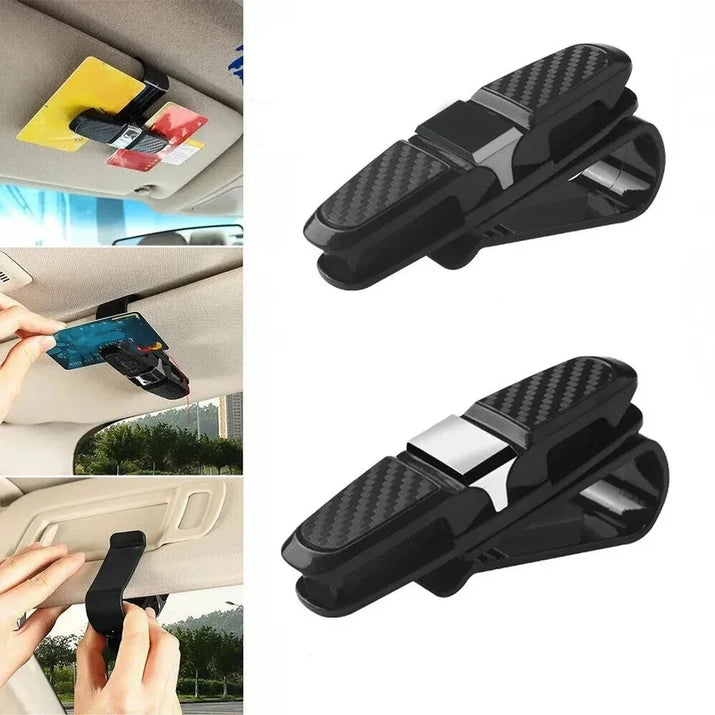 Car Glasses Case Universal Car Sun Visor Glasses Holder Sunglasses Clip Card Ticket Eyeglasses Holder Auto Interior Accessories