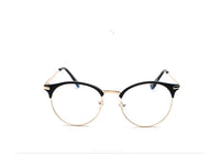 Vintage Eyewear Glasses Frame Clear Glasses Half Frame Metal Eyeglasses Optical Glasses Frame Students Fake Glasses