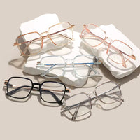 5PCS anti Radiation Large Frame Glasses Shades for Woman Man Transition Eyeglasses Korean Replaceable Lens Women
